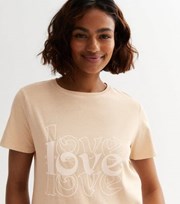 New Look Petite Camel Crew Neck Love Logo T-Shirt